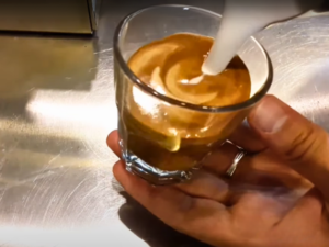 How to Make Cortado Coffee Step - Combine Espresso and Milk