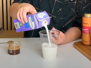 How to Make a Dutch Bros Golden Eagle step Add the Half & Half